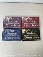 MaxSold Auction: 2002 50 State Commemorative Quarter Sets (4) - San Jose (California, USA) SELLER MANAGED Downsizing Online Auction - East Humboldt Street