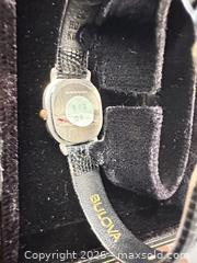 MaxSold Auction: Bulova Women's Quartz Wristwatch with Black Leather Strap - San Jose (California, USA) SELLER MANAGED Downsizing Online Auction - East Humboldt Street
