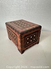 MaxSold Auction: Carved Wooden Jewelry / Trinket Keepsake Box with Hinged Lid - San Jose (California, USA) SELLER MANAGED Downsizing Online Auction - East Humboldt Street