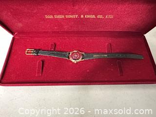 MaxSold Auction: Crane Gold-Tone Quartz Wrist Watch with Leather Band - San Jose (California, USA) SELLER MANAGED Downsizing Online Auction - East Humboldt Street