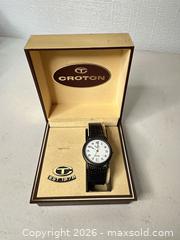 MaxSold Auction: Croton Quartz Leather Croc Pattern Watch White Dial - San Jose (California, USA) SELLER MANAGED Downsizing Online Auction - East Humboldt Street