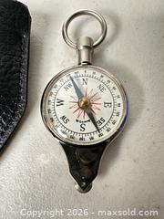 MaxSold Auction: German Pocket Compass with Leather Pouch & Key Ring - San Jose (California, USA) SELLER MANAGED Downsizing Online Auction - East Humboldt Street