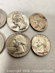 MaxSold Auction: Lot of 6 Washington Quarters — 90% Silver (Pre-1965) - San Jose (California, USA) SELLER MANAGED Downsizing Online Auction - East Humboldt Street
