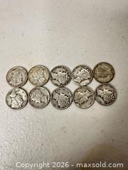 MaxSold Auction: Mercury Winged Liberty Dimes — 90% Silver, Lot of 11 - San Jose (California, USA) SELLER MANAGED Downsizing Online Auction - East Humboldt Street