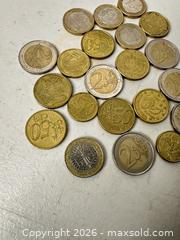 MaxSold Auction: Mixed Euro Coins – 50 cent, 1 euro, 2 euro (approx. 24) - San Jose (California, USA) SELLER MANAGED Downsizing Online Auction - East Humboldt Street