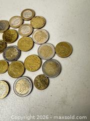 MaxSold Auction: Mixed Euro Coins – 50 cent, 1 euro, 2 euro (approx. 24) - San Jose (California, USA) SELLER MANAGED Downsizing Online Auction - East Humboldt Street