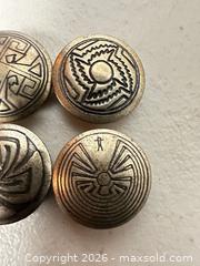 MaxSold Auction: Set of 6 Sterling Silver Southwestern Geometric Buttons - San Jose (California, USA) SELLER MANAGED Downsizing Online Auction - East Humboldt Street