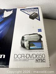 MaxSold Auction: Sony DCR-DVD650 Digital Handycam Mini DVD NTSC Silver - San Jose (California, USA) SELLER MANAGED Downsizing Online Auction - East Humboldt Street