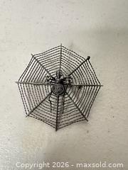 MaxSold Auction: Sterling Silver Spider Web Brooch/Pin, ~2 in Diameter - San Jose (California, USA) SELLER MANAGED Downsizing Online Auction - East Humboldt Street