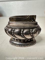 MaxSold Auction: Vintage Crown Silver-Plated Table Lighter, Ornate Embossed Beaded - San Jose (California, USA) SELLER MANAGED Downsizing Online Auction - East Humboldt Street