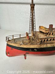 MaxSold Auction: Vintage Tin Toy Steamboat Model (Medium) - San Jose (California, USA) SELLER MANAGED Downsizing Online Auction - East Humboldt Street