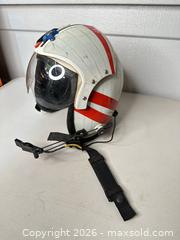 MaxSold Auction: White Aviation / Flight Helmet with Clear Visor - San Jose (California, USA) SELLER MANAGED Downsizing Online Auction - East Humboldt Street