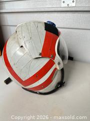 MaxSold Auction: White Aviation / Flight Helmet with Clear Visor - San Jose (California, USA) SELLER MANAGED Downsizing Online Auction - East Humboldt Street