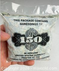 MaxSold Auction: Bag of $150 shredded genuine US dollars - Concord (California, USA) SELLER MANAGED Estate Sale Online Auction - Landana Drive