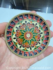 MaxSold Auction: Vintage handmade cloisonne mosaic Brass plate - Concord (California, USA) SELLER MANAGED Estate Sale Online Auction - Landana Drive
