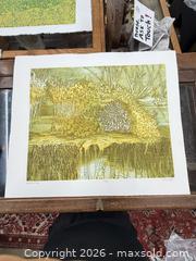 MaxSold Auction: Vintage Ruth Leaf Woodblock Print “Bord De L’eau” 83/90 Signed   - Concord (California, USA) SELLER MANAGED Estate Sale Online Auction - Landana Drive