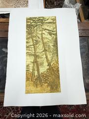 MaxSold Auction: Vintage Ruth Leaf Woodblock Print “Lakeside” 50/60 Signed   - Concord (California, USA) SELLER MANAGED Estate Sale Online Auction - Landana Drive