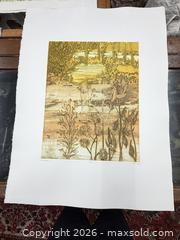 MaxSold Auction: Vintage Ruth Leaf Woodblock Print “Landscape” 13/100 Signed   - Concord (California, USA) SELLER MANAGED Estate Sale Online Auction - Landana Drive