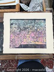 MaxSold Auction: Vintage Ruth Leaf Woodblock Print “Le Cirque Series” Artists Proof UnSigned  - Concord (California, USA) SELLER MANAGED Estate Sale Online Auction - Landana Drive