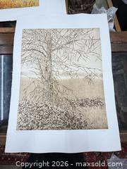 MaxSold Auction: Vintage Ruth Leaf Woodblock Print “Morning Mist” 1/175 Signed   - Concord (California, USA) SELLER MANAGED Estate Sale Online Auction - Landana Drive