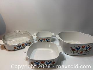 MaxSold Auction: Vintage Corning Ware Festival Blue Birds Lot Casserole Dishes  1975! - San Jose (California, USA) SELLER MANAGED Estate Sale Online Auction - South 16th Street