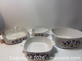 MaxSold Auction: Vintage Corning Ware Festival Blue Birds Lot Casserole Dishes  1975! - San Jose (California, USA) SELLER MANAGED Estate Sale Online Auction - South 16th Street