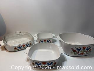 MaxSold Auction: Vintage Corning Ware Festival Blue Birds Lot Casserole Dishes  1975! - San Jose (California, USA) SELLER MANAGED Estate Sale Online Auction - South 16th Street