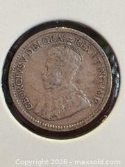 MaxSold Auction: 1917  Canada 5 Cent George V  Sterling Silver Five Cents - Aurora (Ontario, Canada) SELLER MANAGED Estate Sale Online Auction -  Closs Square
