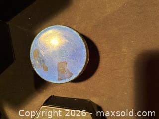 MaxSold Auction: Blue enamel top , approx 4” tall, some wear with age, inspect photographs  - Aurora (Ontario, Canada) SELLER MANAGED Estate Sale Online Auction -  Closs Square