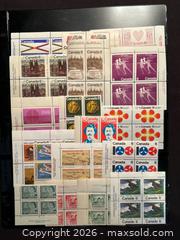 MaxSold Auction: CANADA Collection of 35 Vintage Plate Blocks ( Inscription Blocks) , Mint Condition, 1960’ - Aurora (Ontario, Canada) SELLER MANAGED Estate Sale Online Auction -  Closs Square