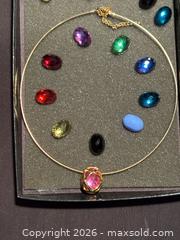 MaxSold Auction: Joan Rivers Necklace Omega 10 Vintage Cabochon Interchangeable Color Gold Tone - Aurora (Ontario, Canada) SELLER MANAGED Estate Sale Online Auction -  Closs Square