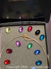 MaxSold Auction: Joan Rivers Necklace Omega 10 Vintage Cabochon Interchangeable Color Gold Tone - Aurora (Ontario, Canada) SELLER MANAGED Estate Sale Online Auction -  Closs Square
