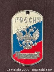 MaxSold Auction: RUSSIA FLAG RUSSIAN EAGLE COAT OF ARMS PENDANT DOG TAG ARMY   - Aurora (Ontario, Canada) SELLER MANAGED Estate Sale Online Auction -  Closs Square