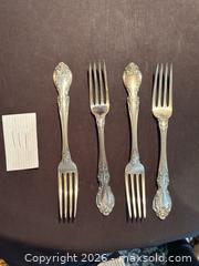 MaxSold Auction: STERLING SILVER - Gorham “ Melrose” Pattern , 4 large dinner forks . Sterling  handle/ sta - Aurora (Ontario, Canada) SELLER MANAGED Estate Sale Online Auction -  Closs Square