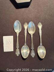 MaxSold Auction: STERLING SILVER - Gorham “ Melrose” Pattern , 4 teaspoons - Aurora (Ontario, Canada) SELLER MANAGED Estate Sale Online Auction -  Closs Square