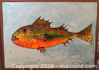 MaxSold Auction: Vintage Asian Original  Art  , Hand-Painted , Watercolour on Rice Paper Mounted 5x 7 Image - Aurora (Ontario, Canada) SELLER MANAGED Estate Sale Online Auction -  Closs Square