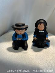 MaxSold Auction: Vintage Miniature Cast Iron Sitting Amish Man and Woman Figurine - Aurora (Ontario, Canada) SELLER MANAGED Estate Sale Online Auction -  Closs Square