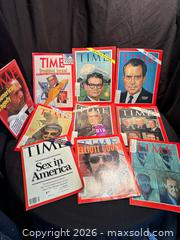 MaxSold Auction:  Vintage Time Magazines , Lot of 10 , 1960’s to 1990’s , Pop Culture & Historical  - Aurora (Ontario, Canada) SELLER MANAGED Estate Sale Online Auction -  Closs Square