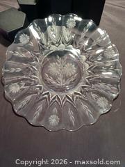 MaxSold Auction: Vintage WJ Hughes Cornflower Server Cake Plate Radiance Starburst , 13”  - Aurora (Ontario, Canada) SELLER MANAGED Estate Sale Online Auction -  Closs Square