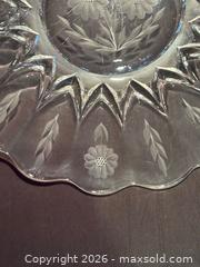 MaxSold Auction: Vintage WJ Hughes Cornflower Server Cake Plate Radiance Starburst , 13”  - Aurora (Ontario, Canada) SELLER MANAGED Estate Sale Online Auction -  Closs Square
