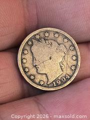 MaxSold Auction: 1904 V Nickel Liberty  - Kingston (Ontario, Canada) SELLER MANAGED Downsizing Online Auction - Railway