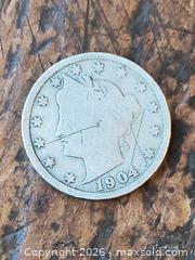 MaxSold Auction: 1904 V Nickel Liberty  - Kingston (Ontario, Canada) SELLER MANAGED Downsizing Online Auction - Railway