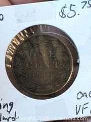 MaxSold Auction: 1910 Dark Toned High Grade Large Cent in holder flip - Kingston (Ontario, Canada) SELLER MANAGED Downsizing Online Auction - Railway