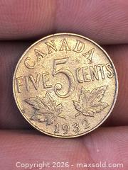 MaxSold Auction: 1932 5 Cent Coin Canada  - Kingston (Ontario, Canada) SELLER MANAGED Downsizing Online Auction - Railway