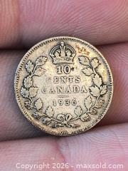 MaxSold Auction: 1936 Silver .800 Ten Cent Coin of Canada - Kingston (Ontario, Canada) SELLER MANAGED Downsizing Online Auction - Railway