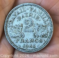 MaxSold Auction: 1943 One Francs Coin Aluminum - Kingston (Ontario, Canada) SELLER MANAGED Downsizing Online Auction - Railway