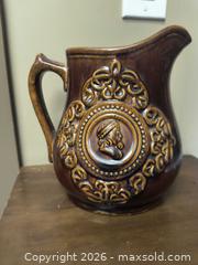 MaxSold Auction: Antique Stonewarw Glazed Brownware pitcher  - Kingston (Ontario, Canada) SELLER MANAGED Downsizing Online Auction - Railway