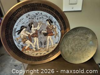 MaxSold Auction: Antique Vhinese Brass Bowl and Copper Greek Wall plate - Kingston (Ontario, Canada) SELLER MANAGED Downsizing Online Auction - Railway