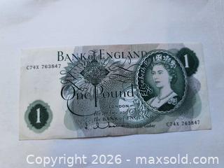 MaxSold Auction: Bank of England One Pound Note High grade  - Kingston (Ontario, Canada) SELLER MANAGED Downsizing Online Auction - Railway