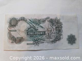 MaxSold Auction: Bank of England One Pound Note High grade  - Kingston (Ontario, Canada) SELLER MANAGED Downsizing Online Auction - Railway